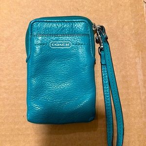 Teal Coach Card Wallet